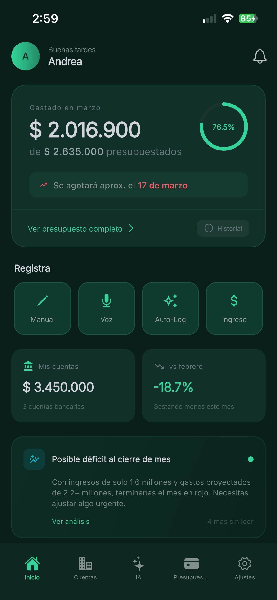 FinanzApp Dashboard