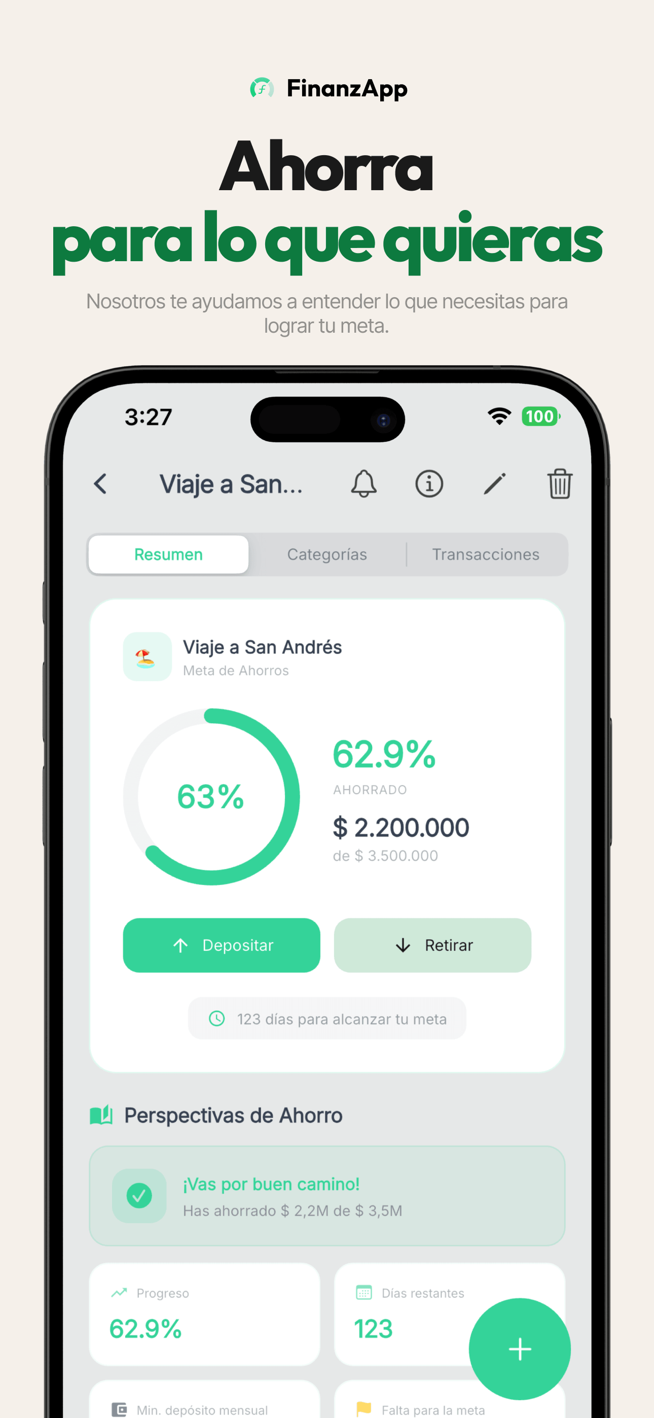 Metas de ahorro
