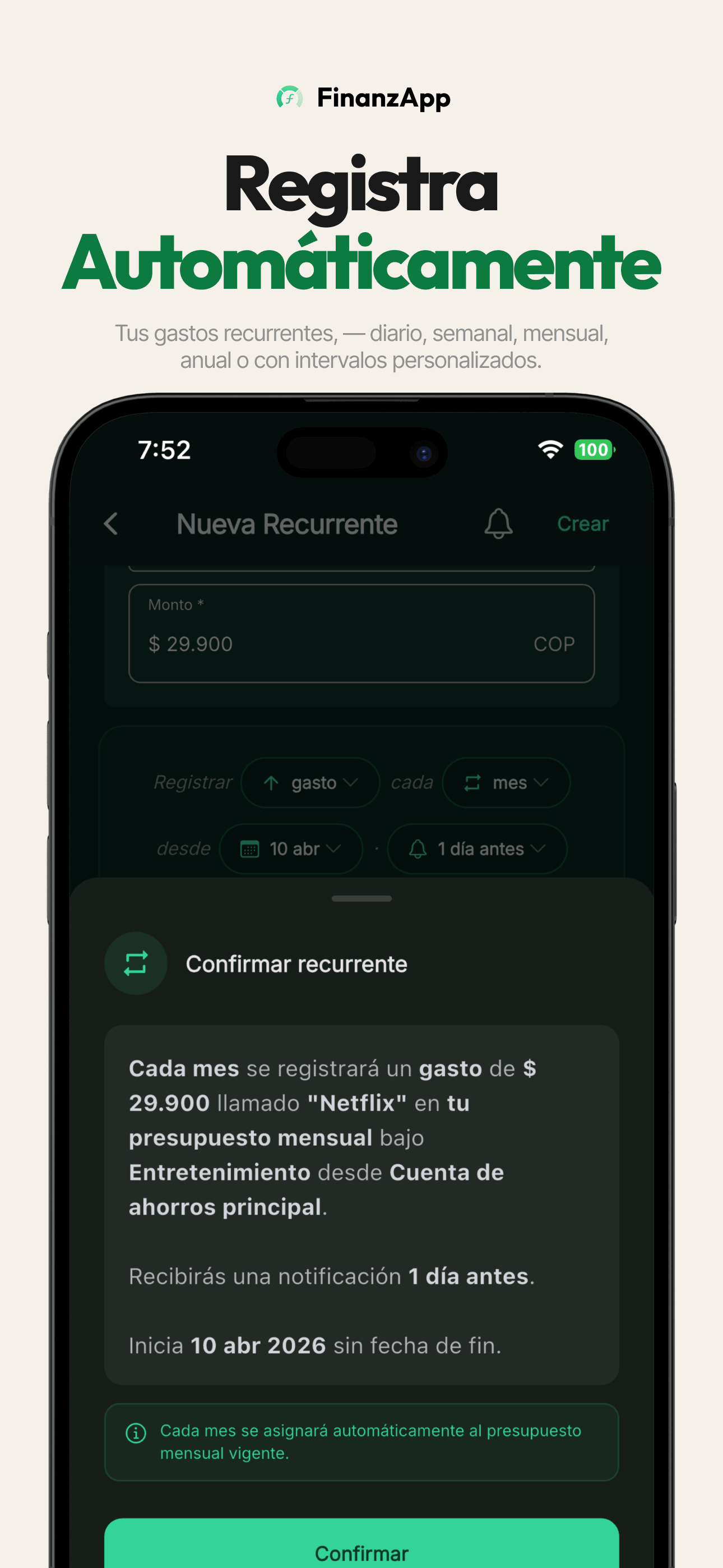 Transacciones recurrentes